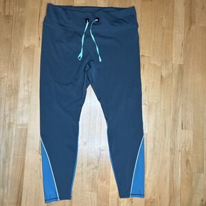 Fabletics Stride 9 Womens Active Leggings 3X Workout Pants High Waist Teal Plus